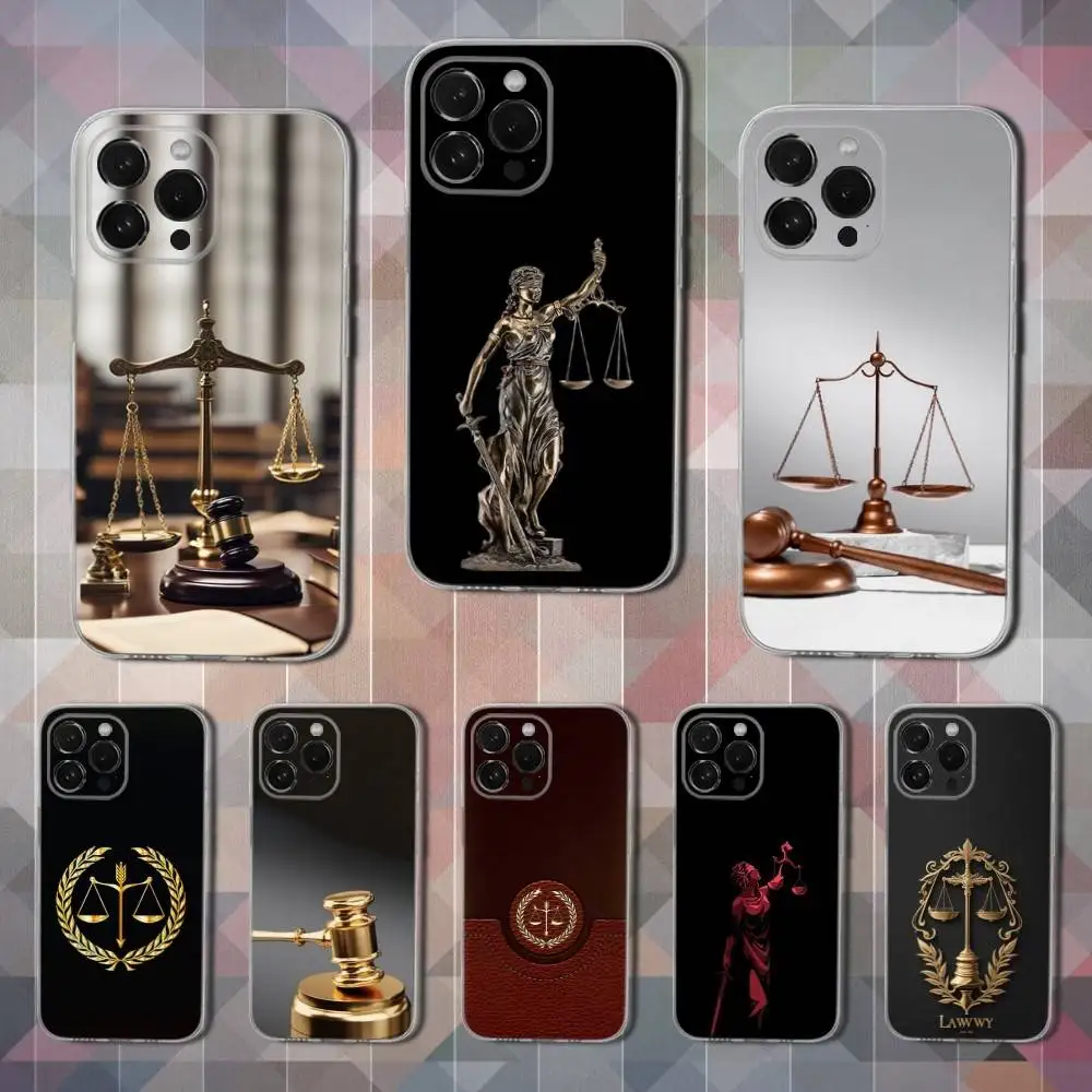 

Law Lawyer Judge Justice Phone Case For iPhone 16,15,14,13,12,11 Pro,Max,Plus,X,XS,XR,SE,Mini Transparent Soft Cover