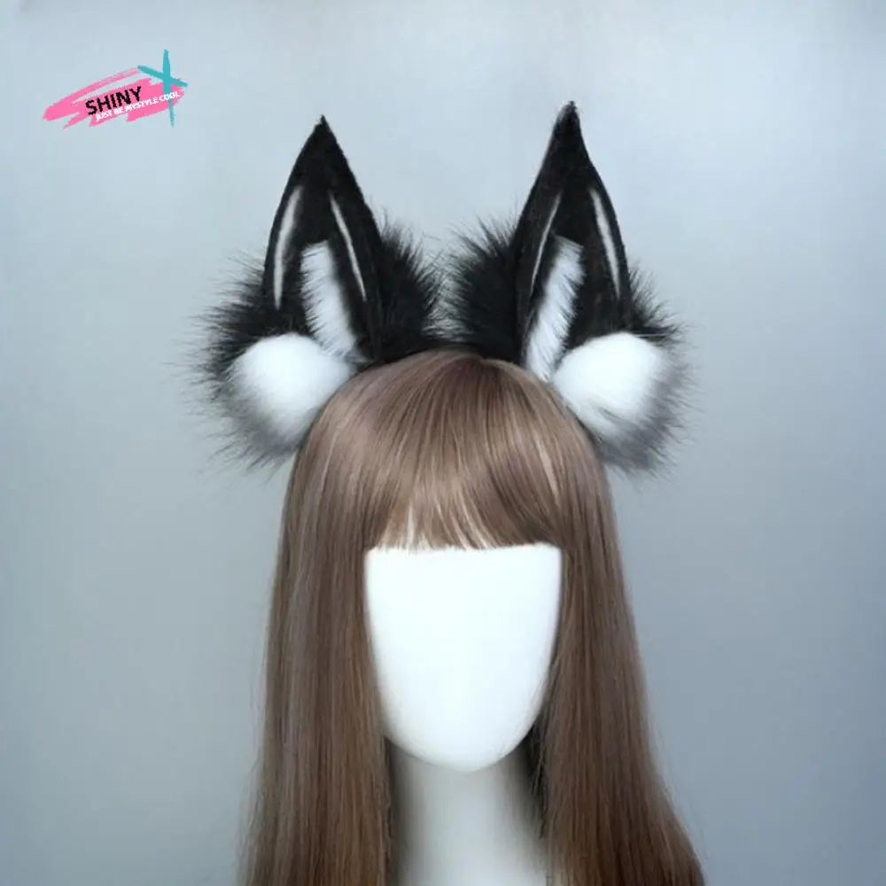 

Sweet Lolita Cat Ears Headband JK Animals Wolf Dog Hair Band Plush Hair Hoop Furry Cosplay Headwear Student