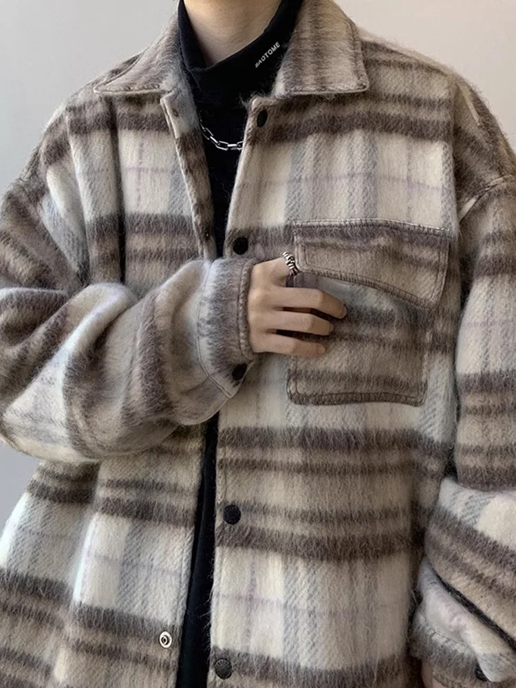 

Мужская шерстяная куртка с добавлением хлопка, повседневная, с отложным воротником, весенне-осенняя, модная, молодежная, стильная верхняя одежда, повседневный топ