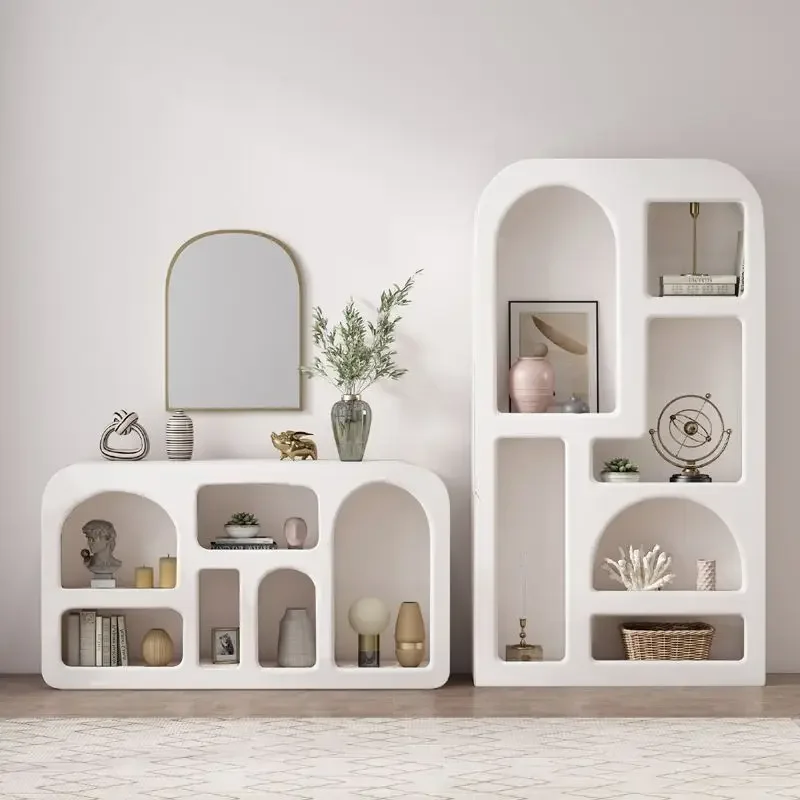 

White Cave Cabinet Display Cabinet Product Display Decorative Cabinet Living Room Vaulted Bedroom Cream Wind