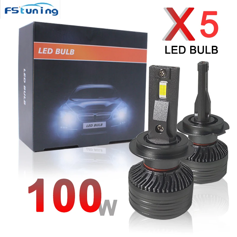 100W H7 Led Headlight Bulb CSP LED 3570 CHIP Canbus 15000lm H1 H3 H4 H7 9005 9006 Headlight Fog Light 6000k H1 LED Headlamp Kits