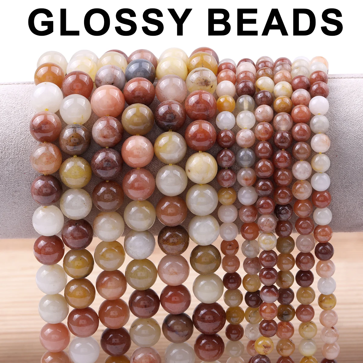 6-10mm Golden Silk Jade Honey Orange Handmade DIY Jewelry Beads Loose Bead for Necklaces Bracelets and Decorative Accessories