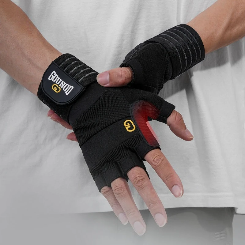 

Спортивные перчатки-полупальцы для фитнеса, утолщенные, нескользящие, износостойкие, для тяжелой атлетики