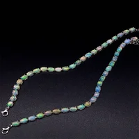 925 Sterling Silver Natural Opal Simple Bracelet Colorful Stone Bracelet Women's Fine Wedding Jewelry 24 Pc 4*6mm Fine Jewelry - Image 2