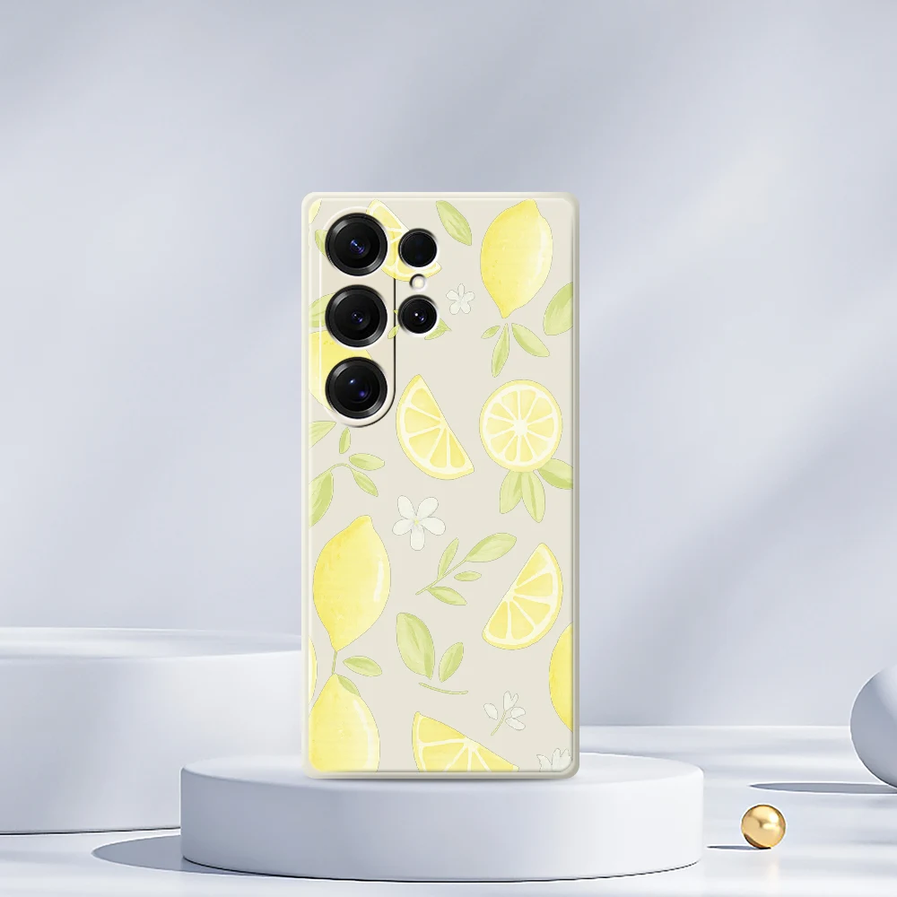 상큼한 레몬 패턴 삼성 갤럭시 S25 S24 S23 S22 S21 S20 울트라 플러스 S23 FE S21FE S20FE S10 플러스 실리콘 케이스