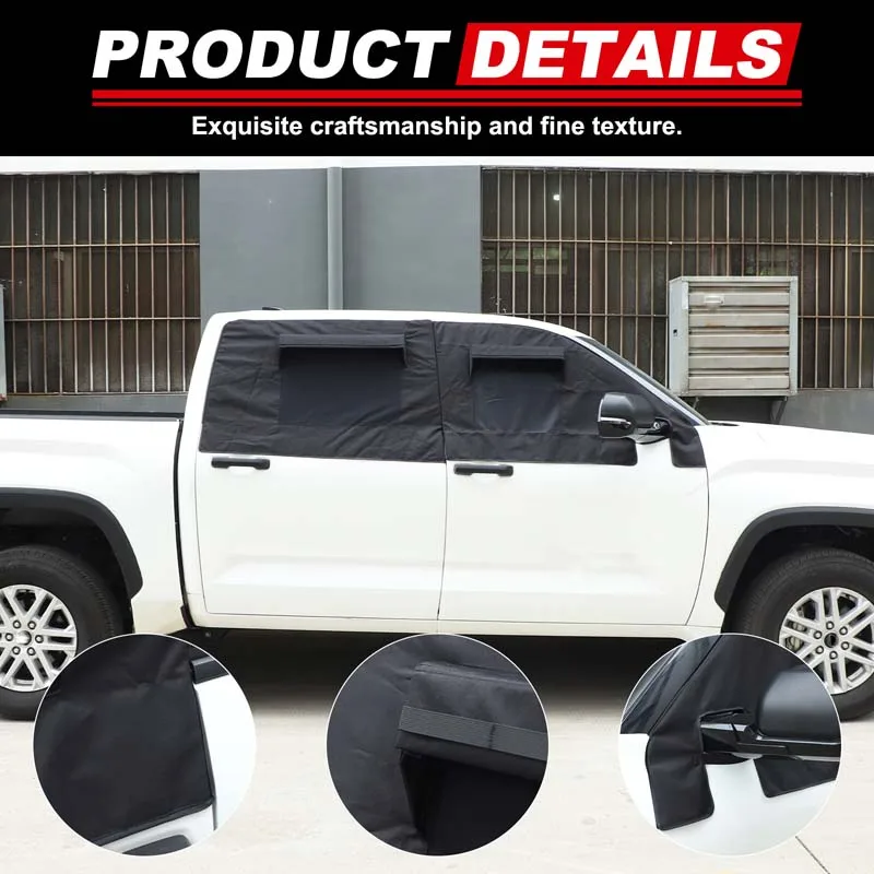For Toyota Tundra 2022-2026 Car Front Rear Door Window Sunshade Net Insect Prevention Net Removable Cover Accessories