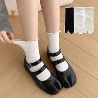 Calcetines informales de algodón con dos dedos para mujer, medias de tubo medio, calcetines elásticos con punta abierta, chanclas, sandalias, calcetines de dos dedos