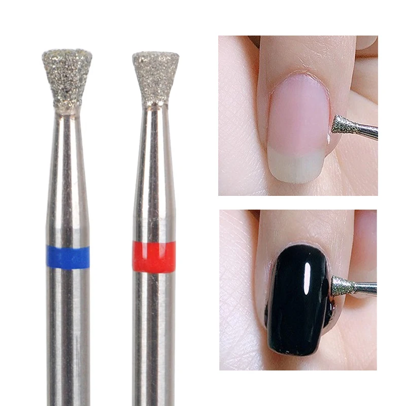 1PC Diamond Nail Drill Bit Nail Cuticle Bit Electric Nail Drill Accessory For Manicure Round Rotary Bur Nail Salon Milling Bit