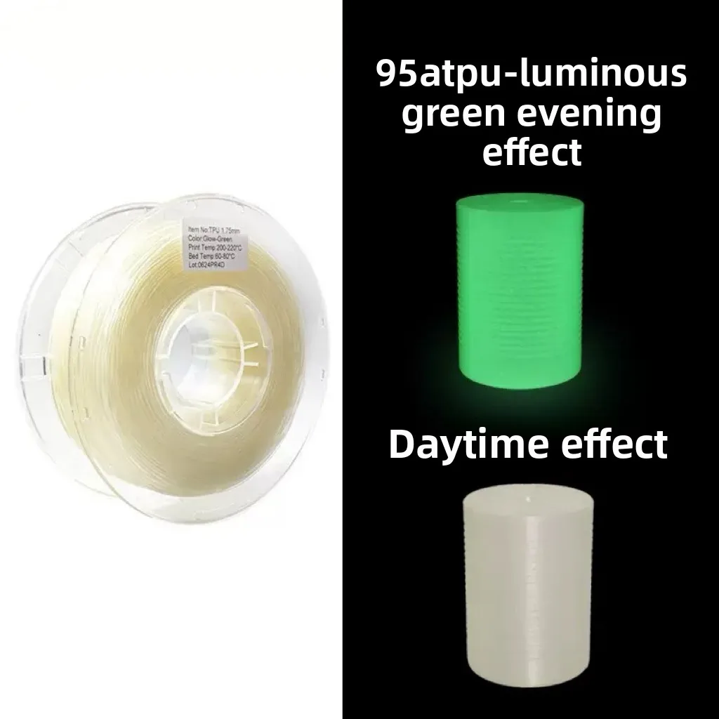 New Product Glowing Pink 3D Printing Filament Glow-in-the-Dark Elastic Soft Material TPU Filament 1kg 2