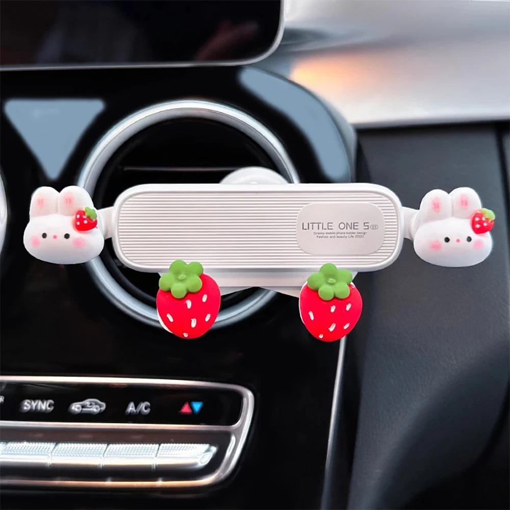 1Pcs Cartoon Flower Lazy Navigation Car Gravity Bracket Six Point Support Universal Car Air Outlet Mobile Phone Holder