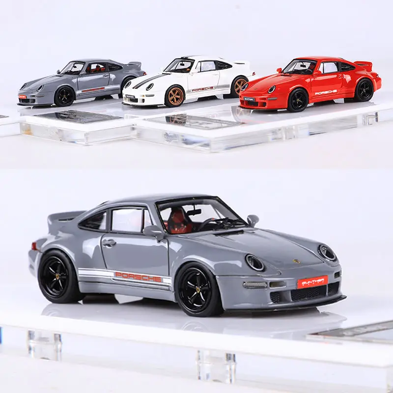 Flamme 1/64 Porsche 911 Gunther Werks 400R Legierung Spielzeug Kraftfahrzeug Druckguss Metallmodell