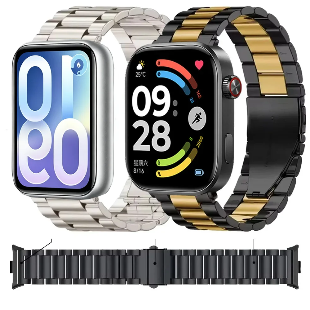 Metall-Armband für Redmi Watch 6 5 4 Edelstahl Komfortables Armband für Xiaomi Band 10 Pro 9 Pro 8 Pro Correa