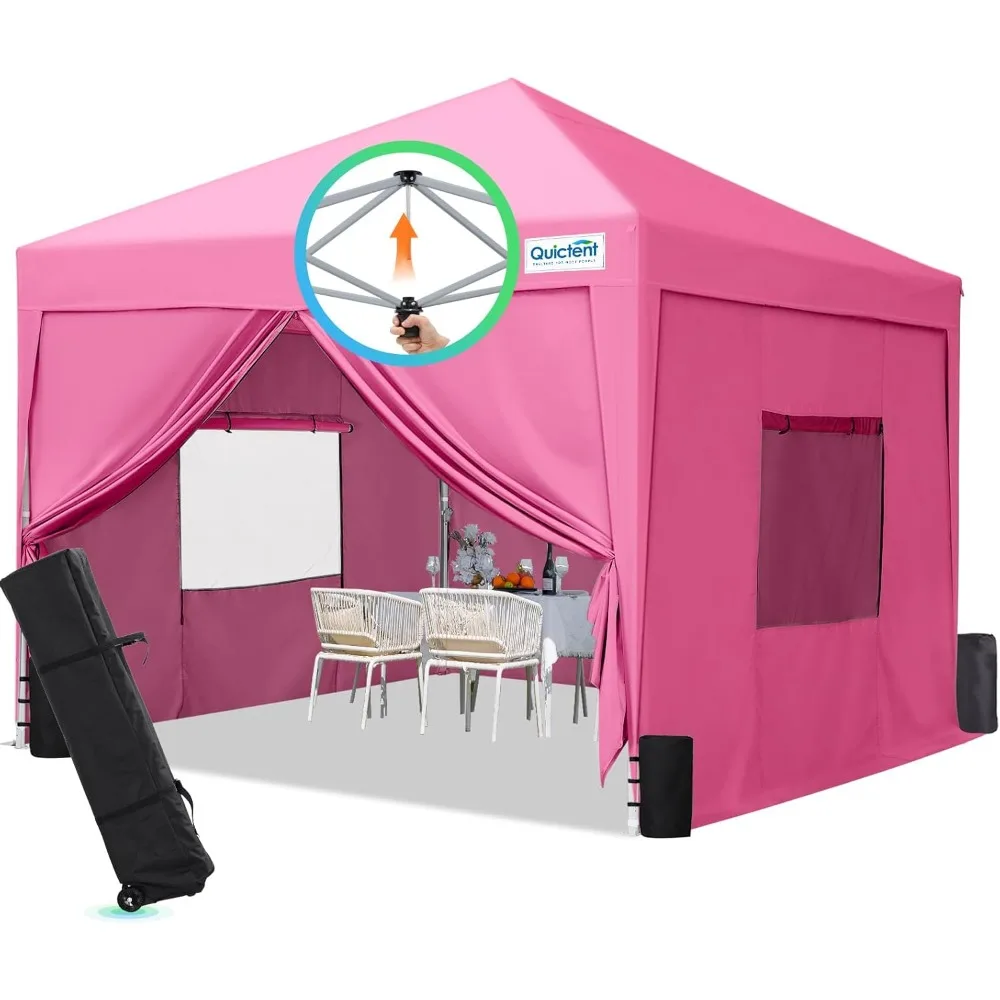 Privacy 10x10 Pop up Canopy Tent with Sidewalls and Roll-up Ventilated Windows, One Person Setup