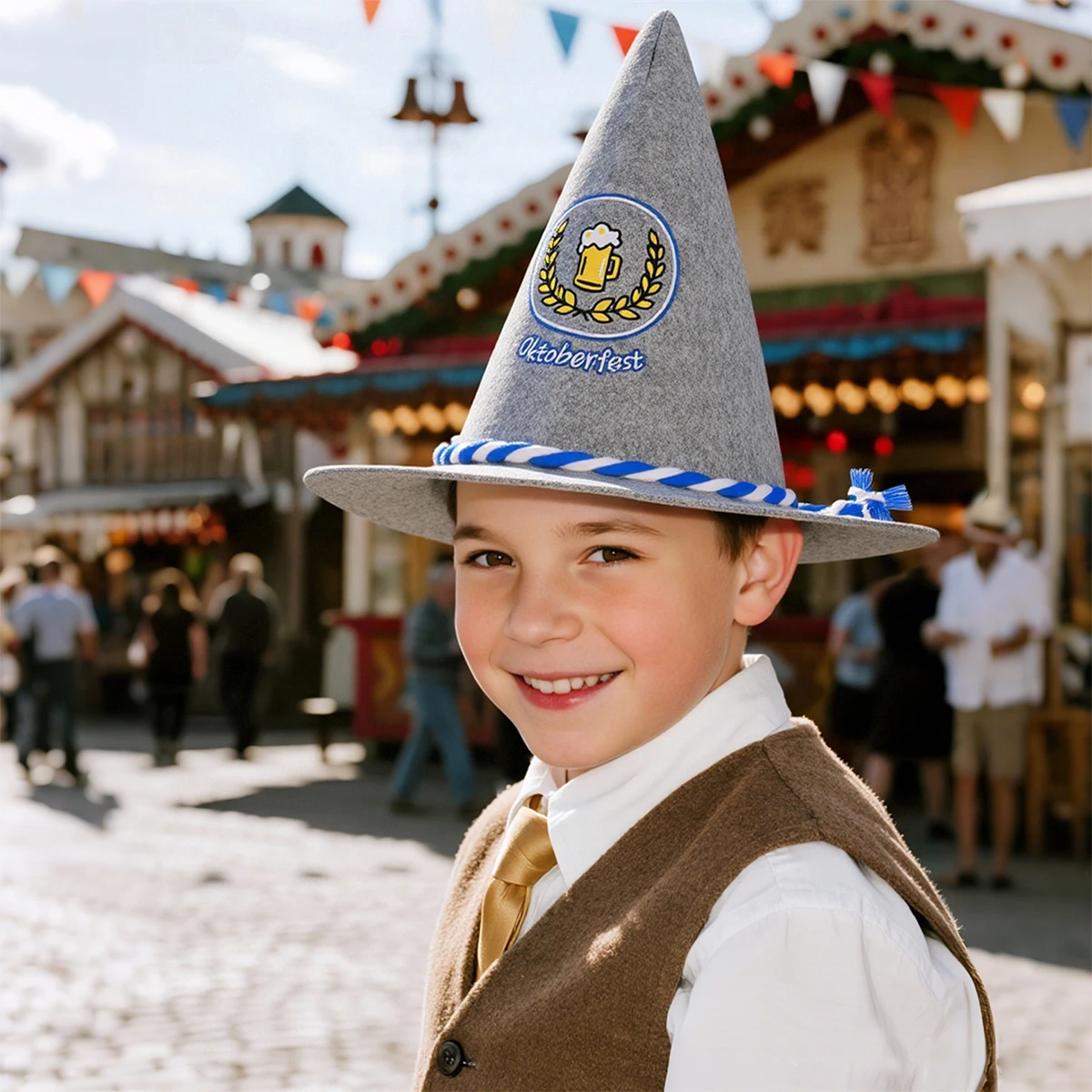 قبعة مهرجان أكتوبر للأطفال الصغار والأولاد والبنات في مهرجان ميونيخ البيرة قبعة اللباد البافارية لحفلات الهالوين كرنفال ملحقات تنكرية