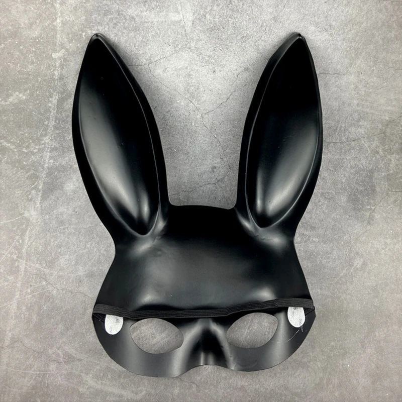 Half Face Rabbit Mask Black White Halloween Mask Christmas Bar Masquerade Party Rabbit Ears Masks Sexy Cosplay Props
