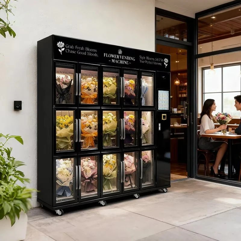 Fresh Flower Vending Machine Factory Priced Customizable With SDK Function Self Service Equipment For Hospital Shopping Center