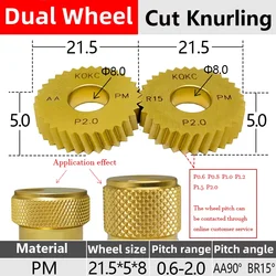 Stuka Square diamond pattern 21.5*5*8 BR15° AA90° Cut Knurling Tools wheel KOKC For CNC Lathe feeding