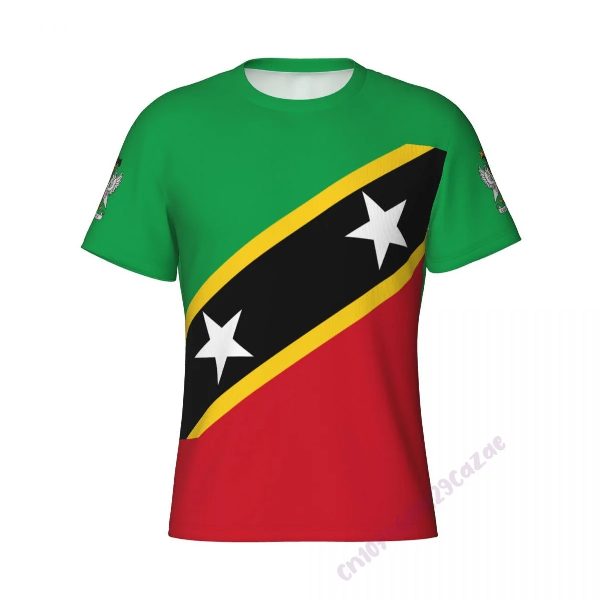 Saint Kitts And Nevi Flag 3D T-shirt Men Running Sport Skinny Short Tee Shirt Male Gym Fitness Bodybuilding Workout Tops