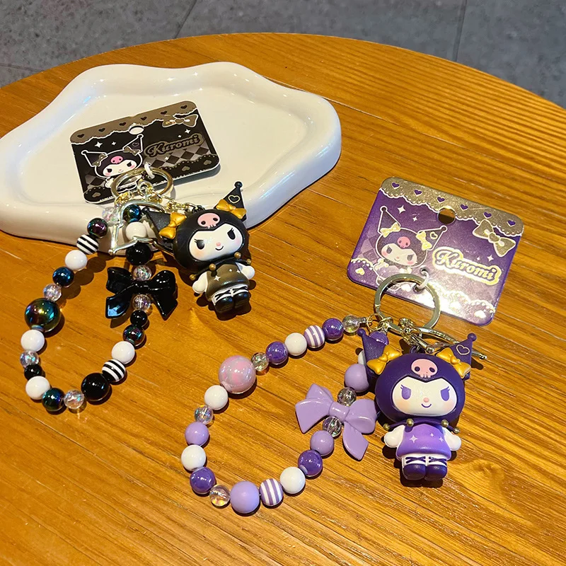 

Блестящий браслет Kuromi с героями мультфильмов Sanrio Portachiavi, креативная сумка Kuromi, брелок, украшения, кавайный декор для сумки, детский рождественский подарок