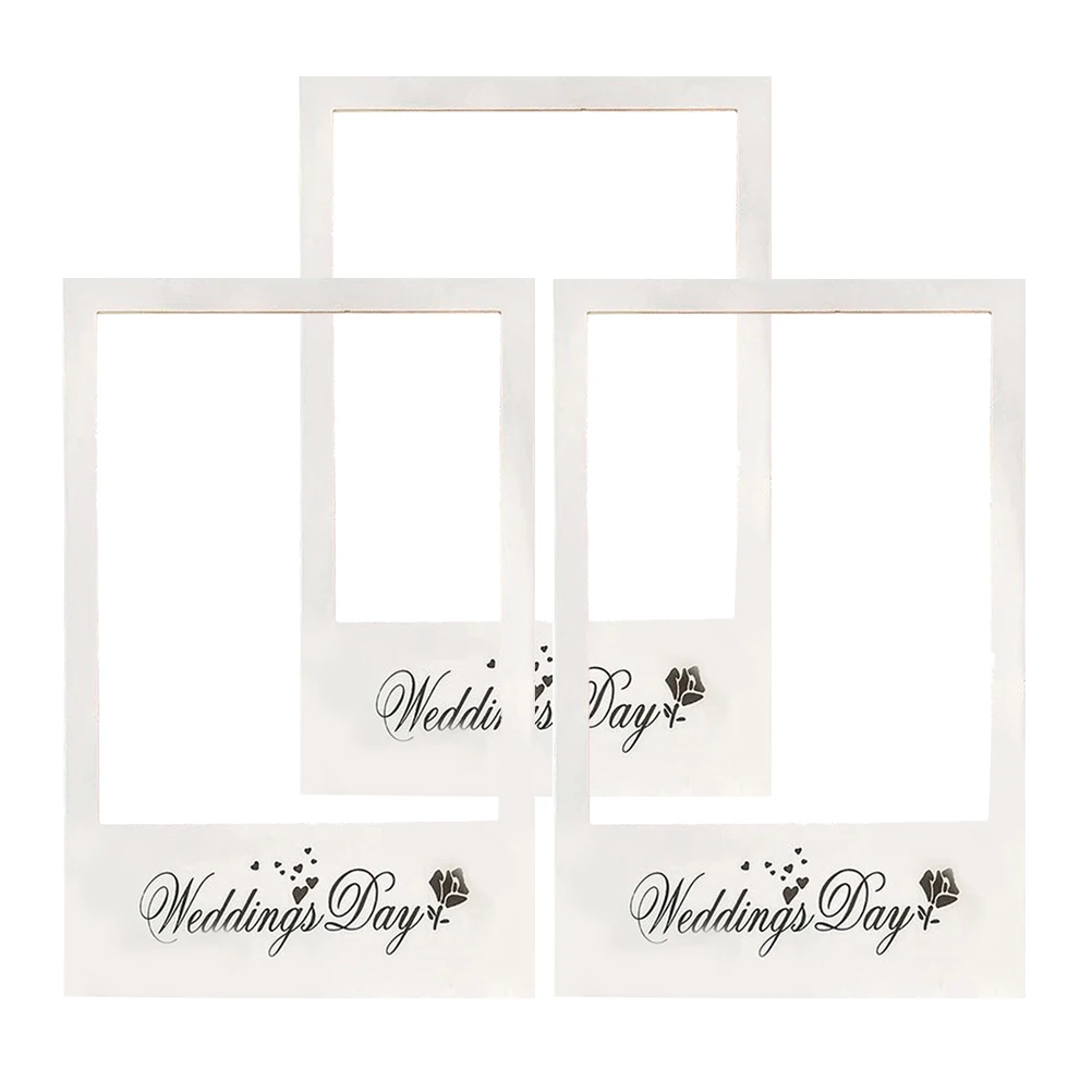 

3 Pcs Couple Photo Frame Creative Wedding Props Halloween Booth Bachelorette for Bride