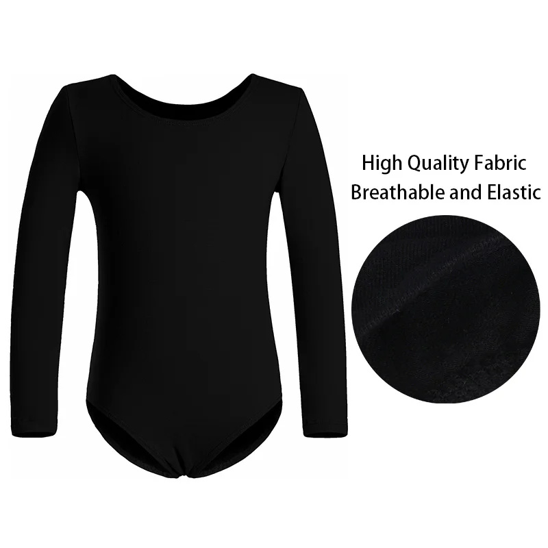 女の子クラシックベーシックバレエダンスレオタード女の子体操ダンスチームトレイントップ長袖ボディスーツバレエ服