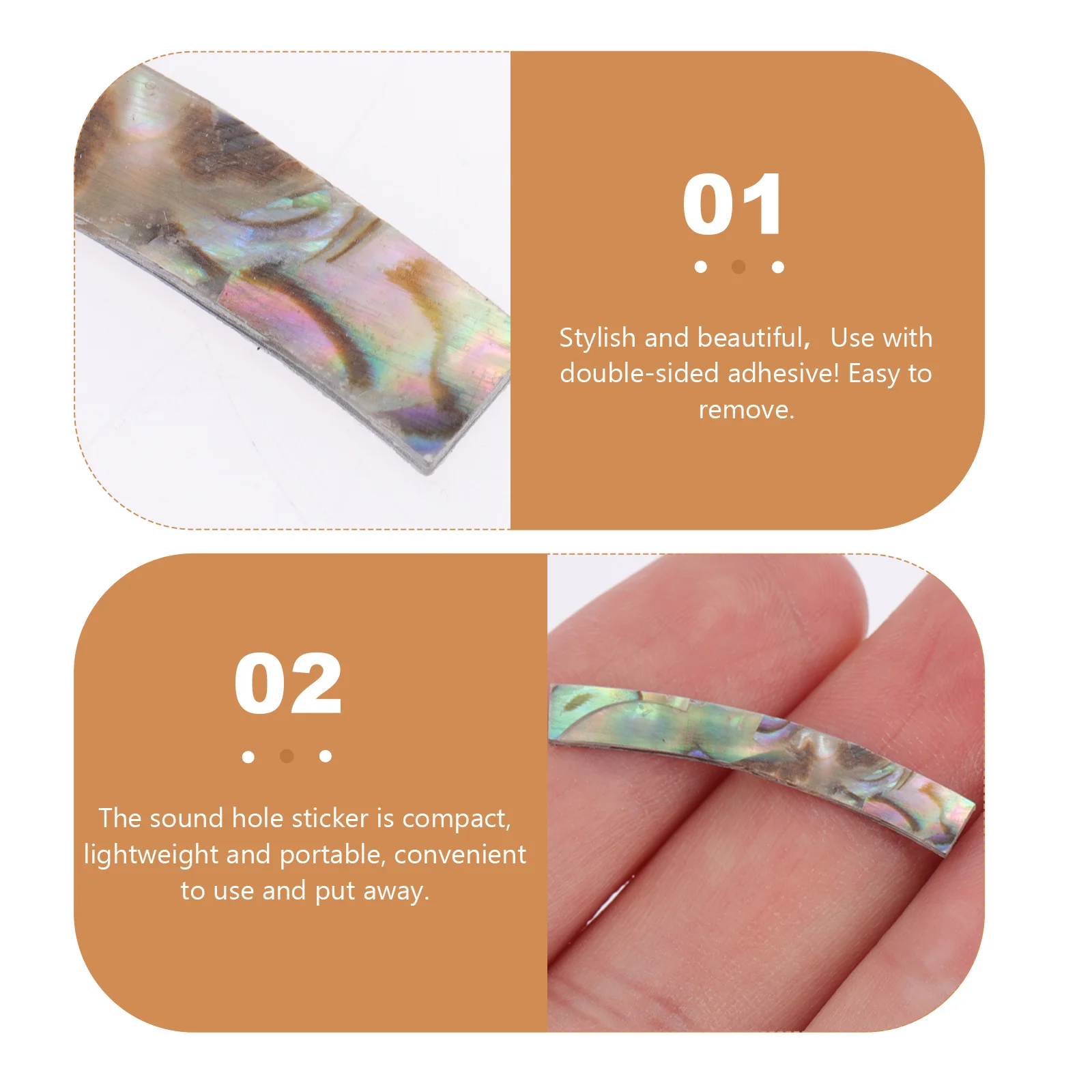 

12pcs Guitar Sound Hole Sticker Decoration For Acoustic Classical Guitar Rosette Inlay Adhesive Pvc Durable Wooden Abalone Style