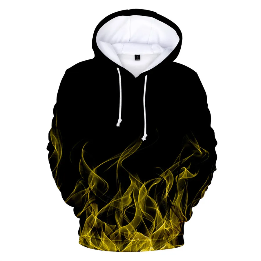 Neue Herren Hoodies 3D-Druck bunte Flamme Hoodie Pullover Männer und Frauen Kapuze lose Herbst Winter Jacke Streetwear Mantel