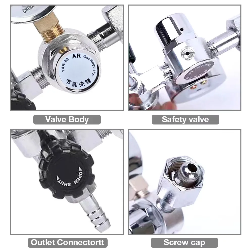 G5/8 "0-25mpa argônio co2 mig tig medidor de fluxo regulador de gás medidor de vazão soldagem medidor de solda regulador de argônio redutor de pressão