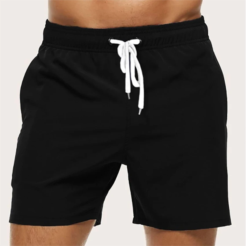 Men's Swimming Shorts Quick Dry Drawstring Elastic Waist Design Surfing Water Sports Beach Swimming Shorts Summer