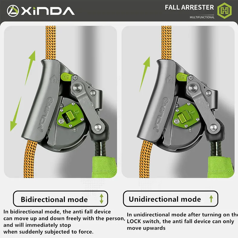 Imagem -05 - Xinda-fall Dispositivo Prendedor Dispositivo de Escalada Operação de Alta Altitude Velocidade Descida Anti Fall Protector Rope Buffer Bag