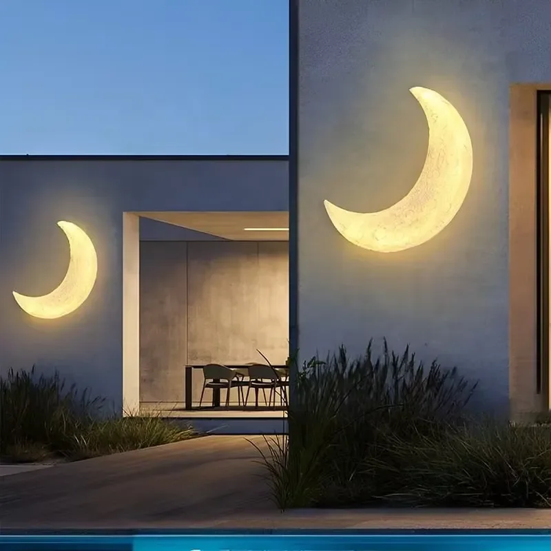15W Moon Wall Light IP65 Waterproof LED Modern Outdoor Wall Sconce Lighting Courtyard Villa Garden Decorative Wall Lamp