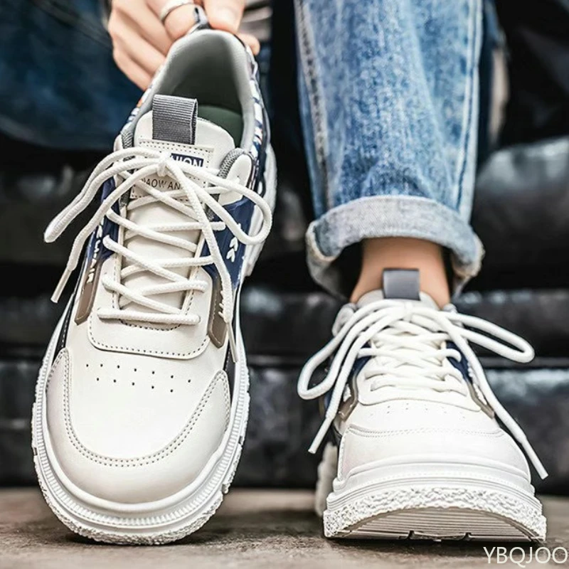 Printemps automne nouveau coupe basse décontracté confortable chaussures pour hommes à la mode polyvalent baskets Simple hauteur augmentant conseil chaussures