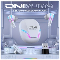Onikuma T27 Dual Mode Gaming Earbuds Wireless headphones comes with charging case Support 2.4G/Bluetooth 5.3 with low latency