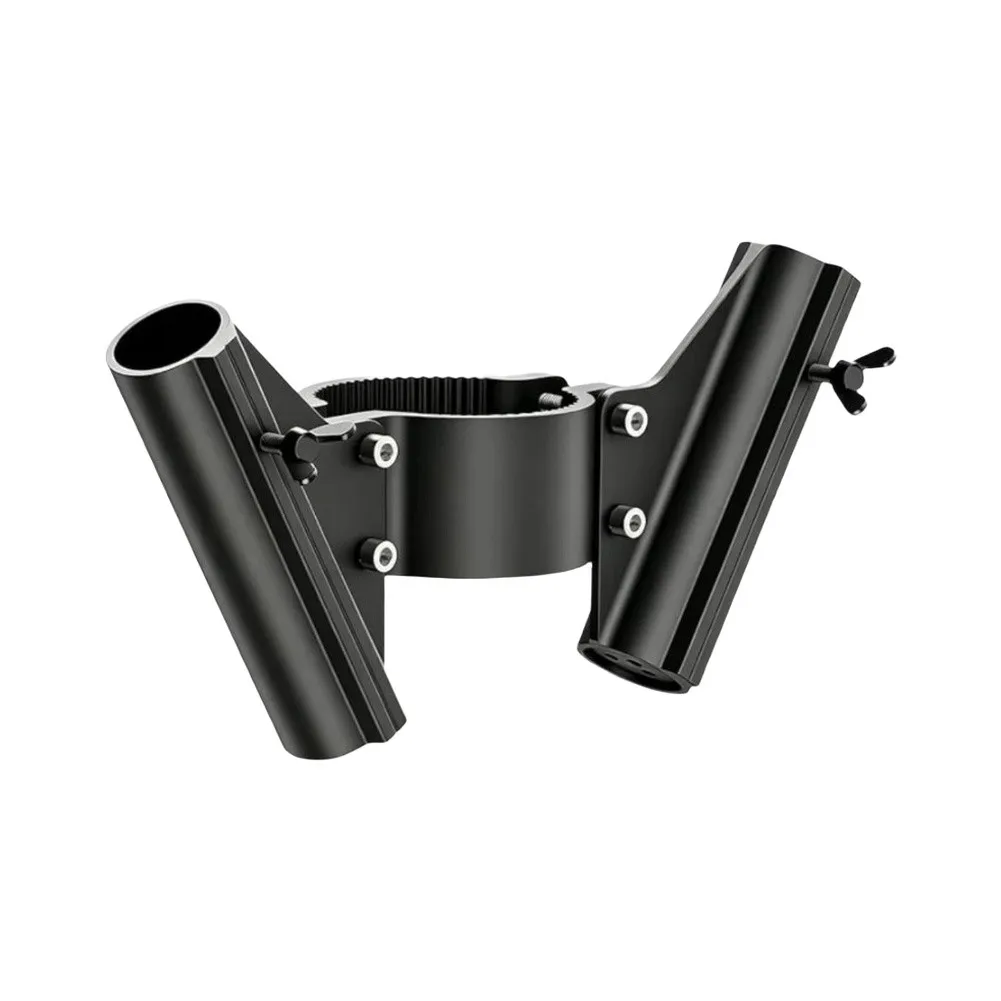 1 Set Dual Flag Pole Mount Aluminum Holder For 1 Inch Poles 2-2.25 Inch Jack Tubes RV Car Truck Camping Accessories