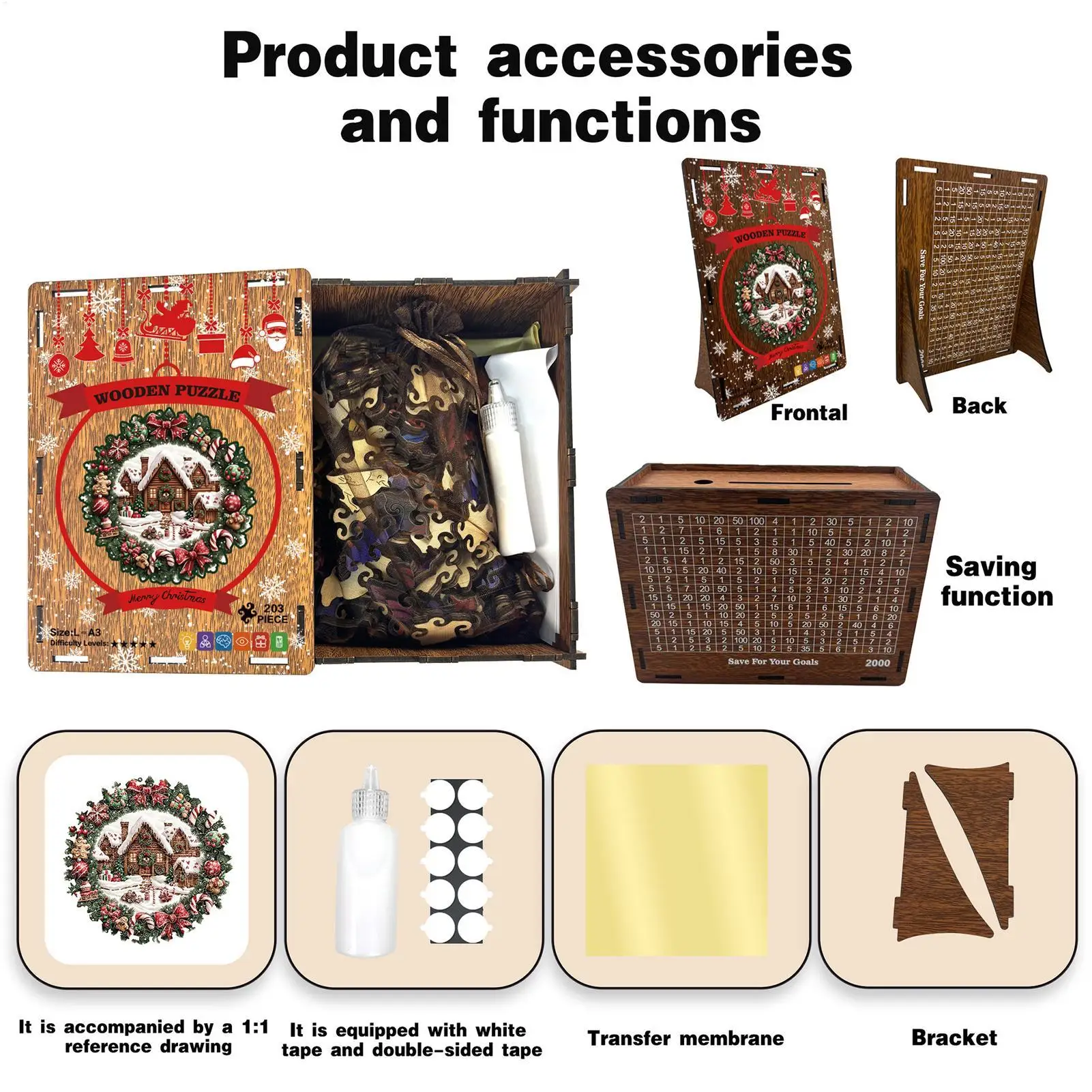 ألغاز للبالغين بتصميم إكليل تفاعلي بطابع عيد الميلاد ألغاز خشبية لعيد الميلاد للبالغين للرجال والنساء والأولاد والشباب والمراهقين