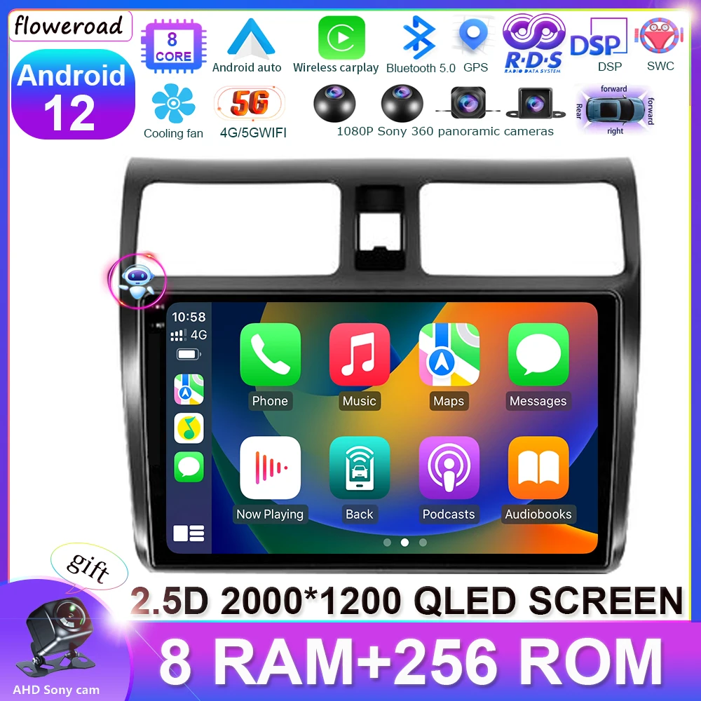 

QLED DSP 8CORE Android 13 For Suzuki Swift 3 2003-2010 car Radio Multimedia Video Player Navigation stereo GPS carplay autoradio