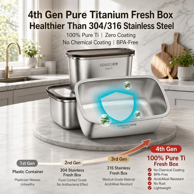 Factory Wholesale Pure Titanium Lunch Box Food Storage Container Food Preservation Box Lightweight for Camping Hiking Use