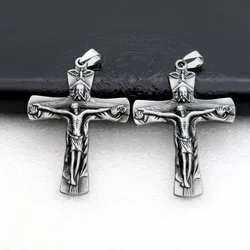 Crucifix Christian Prayer Decorative Metal Jesus Cross Figurine Crafts Car Bag Key Chain Pendant Cross Home Office Room Decor
