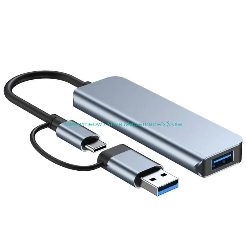 W91A USB C Multiports Adapter USB3.0 Type C Hub مع قارئ البطاقات لسفر الأعمال المتعددة الاستخدام المنزلي #2