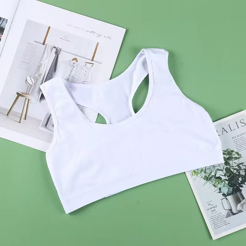 رقيقة فتاة التدريب الكتان حمالة الرياضة فتاة حمالات الصدر في سن المراهقة رسالة الأطفال موضوع سترة 8-14 سنة #3