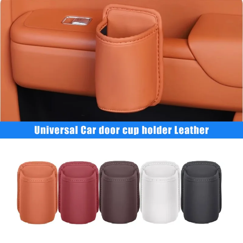 

Universal Car door cup holder Leather Automotive Drink rack Storage bin auto Back Seat cup holder Organizer interior accessories