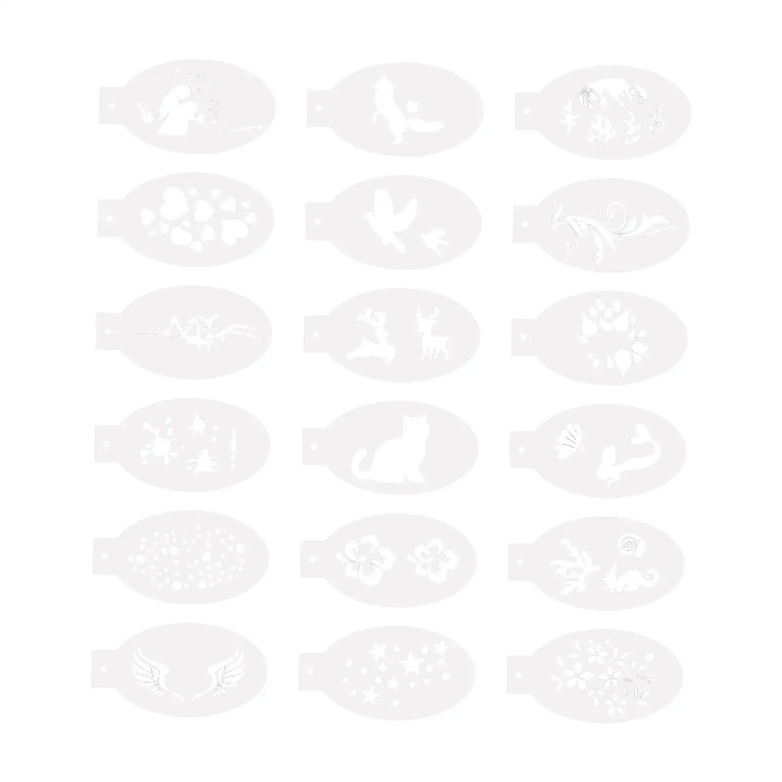 18 szt. Profesjonalnych szablonów do malowania dla dorosłych i dzieci, łatwe w usuwaniu farbą, idealne na urodziny, maskarady i występy sceniczne.