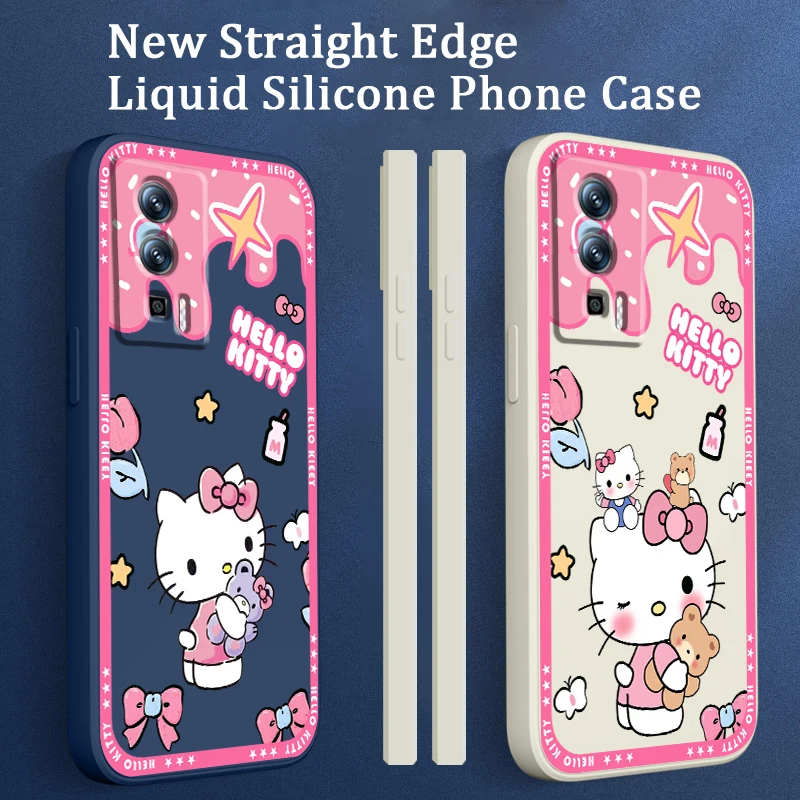 

Girl Sanrio Hello Kitty Liquid Left Rope For Xiaomi Redmi 13C 12 12C K60 A1 K50 11 K40 10C 10 9A 9AT 9T 9C 5G Cover Phone Case