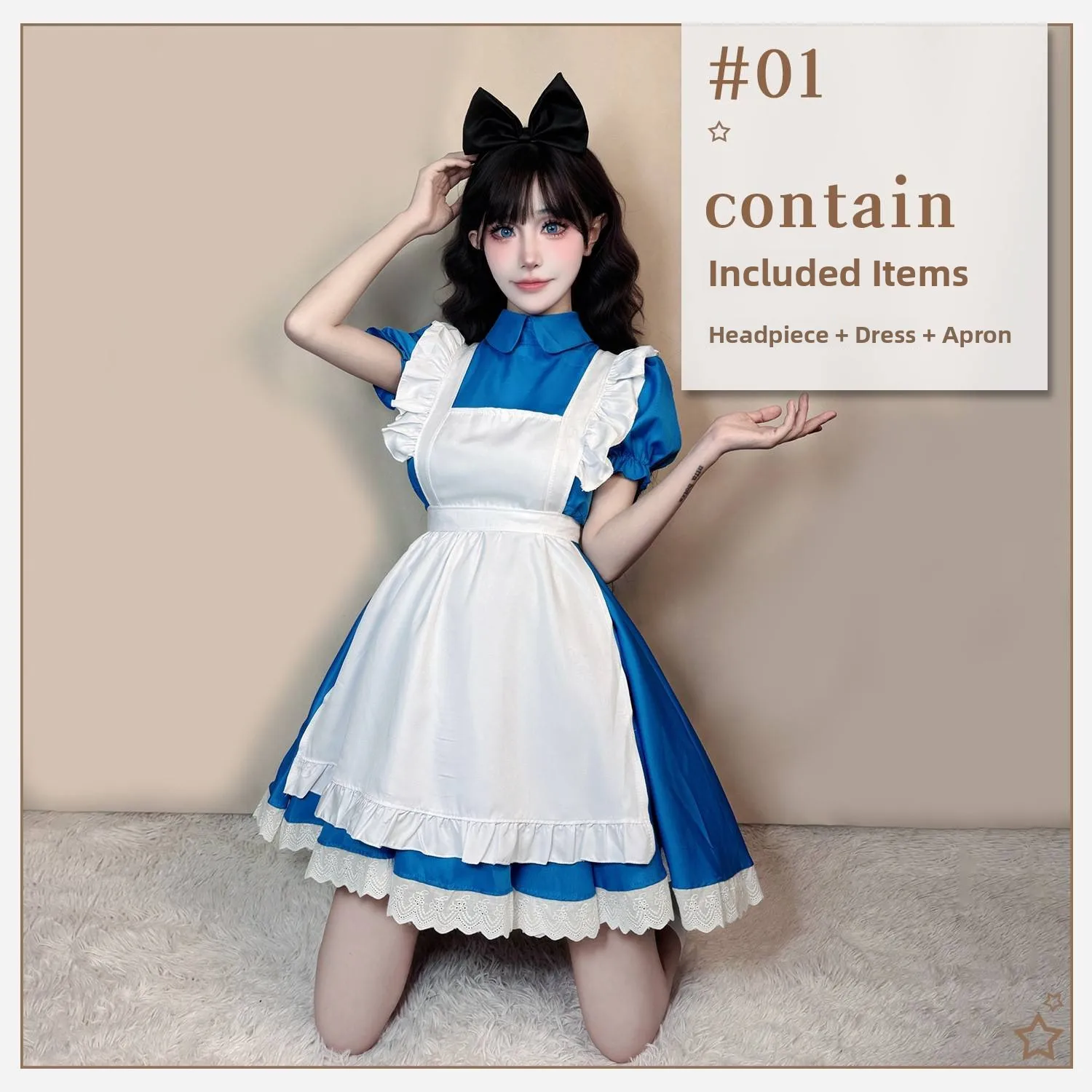 

Синий костюм принцессы Алисы Dr Maid orm Performance loween Outfit Country Sle Lolita Dr Женский традиционный костюм...