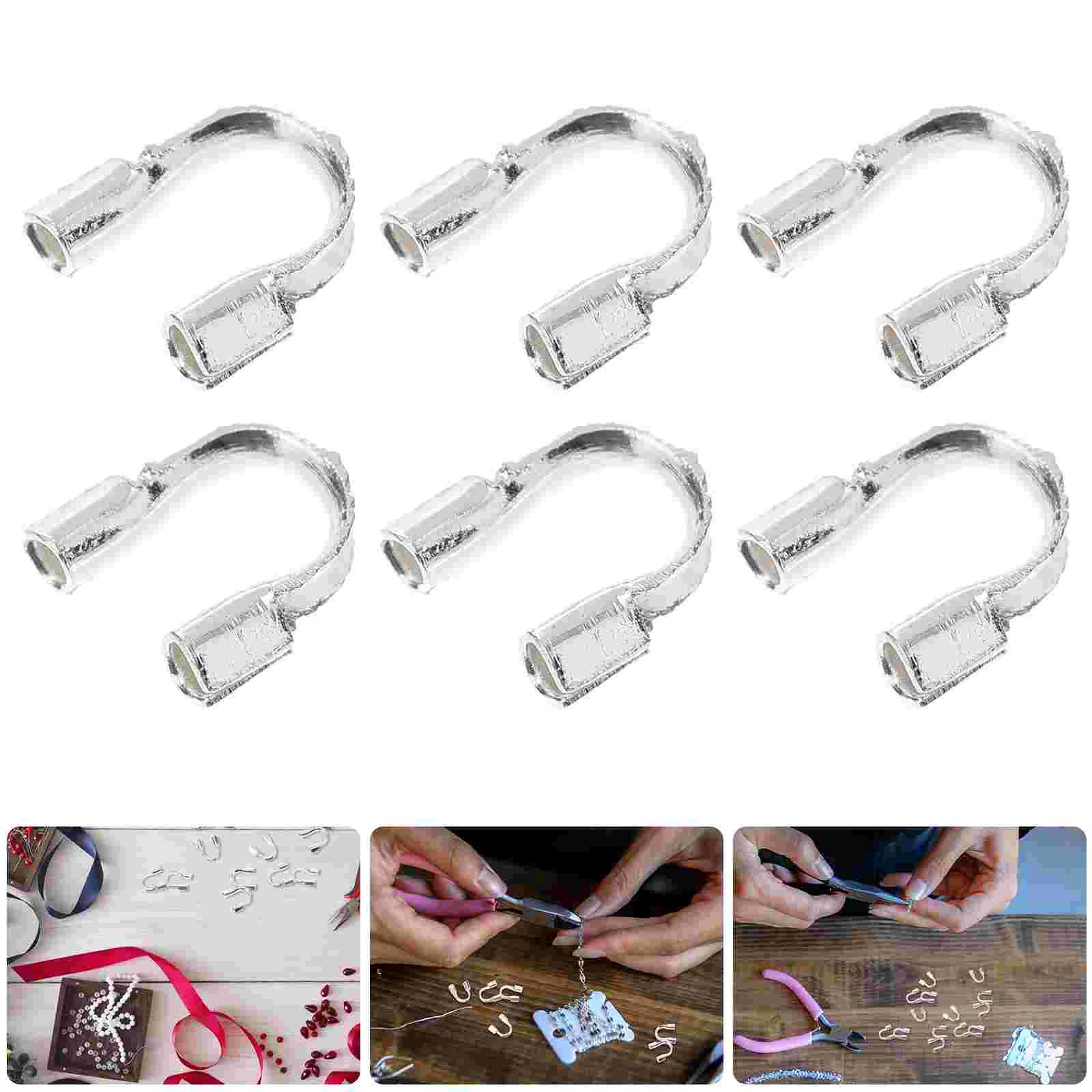 

200 Pcs Connectors Cord Pendant Accessories Brass Wire Protector Office Jewelry