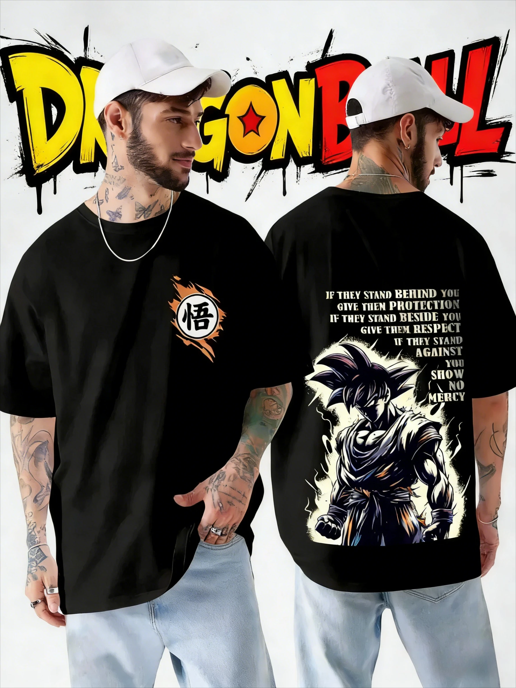 2026 Sommer Dragon Ball Retro T-Shirt Herren Reine Baumwolle Übergroßer Goku Silhouette Aufdruck Lässiges Oberteil Unisex Kinder Verfügbar Y2k