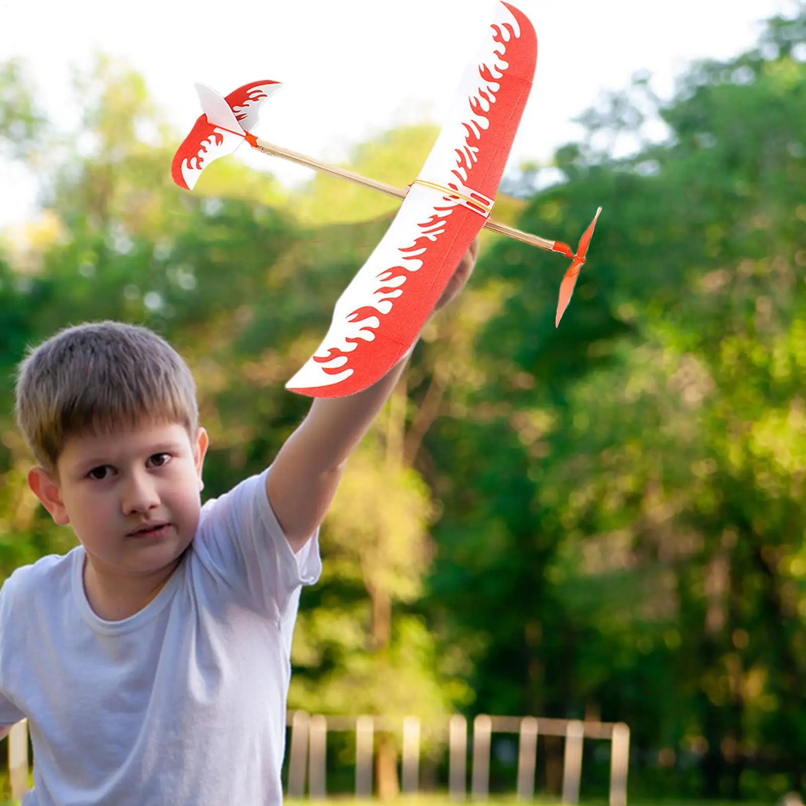 Rubber Band Airplanes Powered Glider Aircraft Kit Flying Games Play Kids Outdoor Sports Activities Developmental Toy Family Fun view 3
