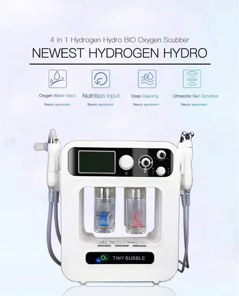 4 IN 1 Aqua Jet Peel Spa Oxygen Infusion H2O2 AquaSure Skin Scrubber Tiny BuBBLE Hydra Dermabrasion Facial Machine