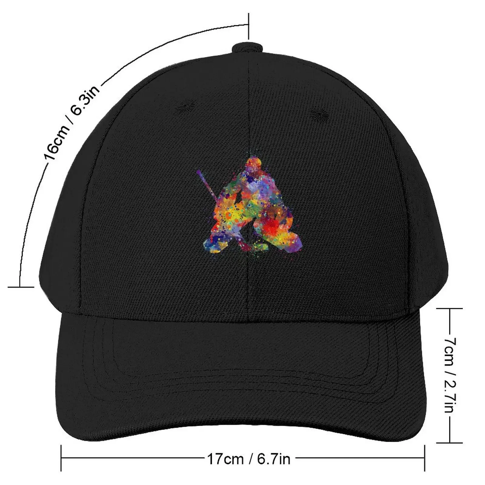 Ice Hockey Goalie Boy Watercolor Silhouette Baseball Cap tea Hat Hat Man For The Sun Rugby western Hat Women's Hats 2025 Men's