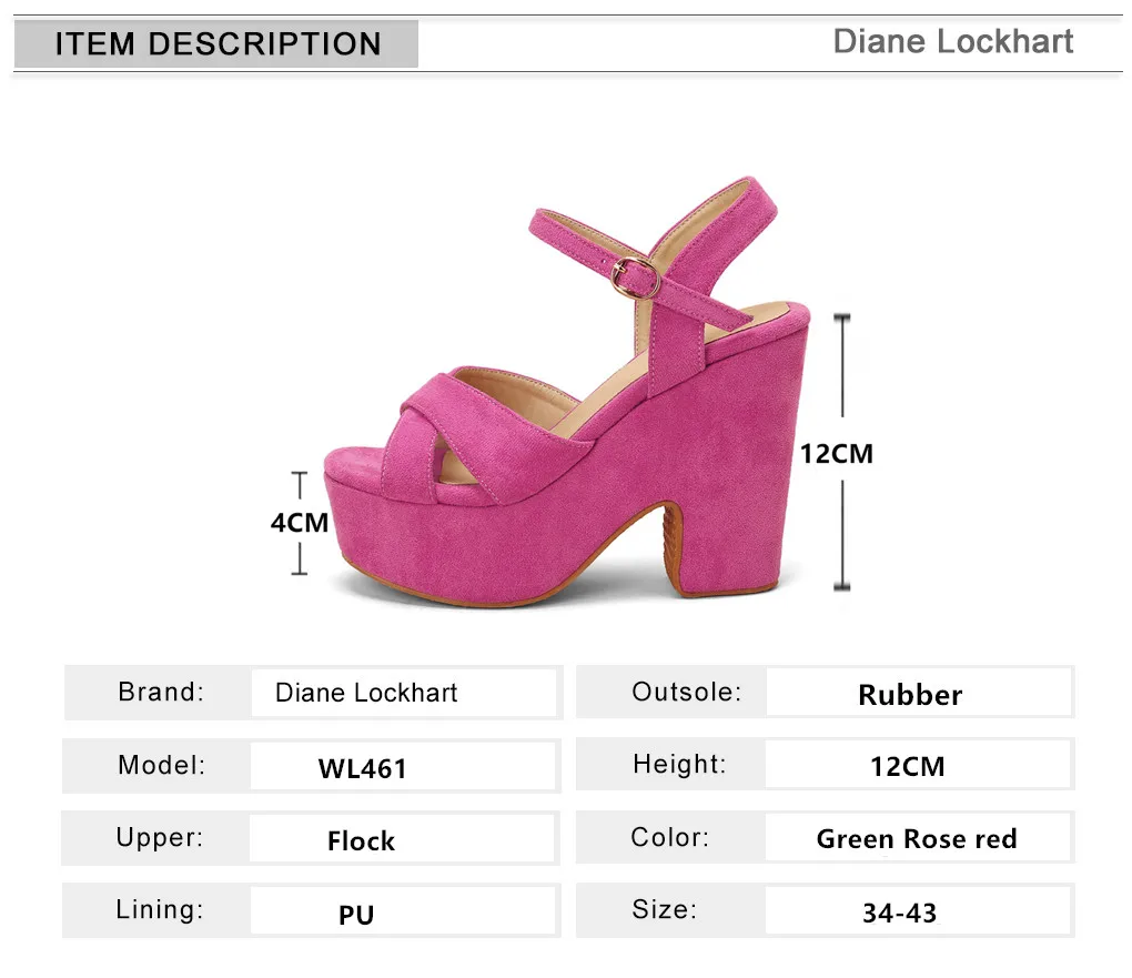 2024 New Bohemia Style Vacation High Heels Summer Ankle Strap Buckle Party Sandały Platforma Buty na koturnie Kobiety Rozmiar 34-43